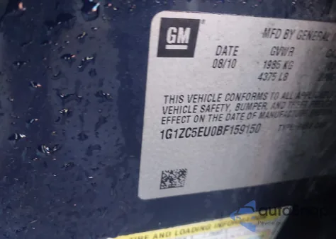 2011 Chevrolet Malibu 1Lt из США, поврежденный, VIN 1G1ZC5EU0BF159150